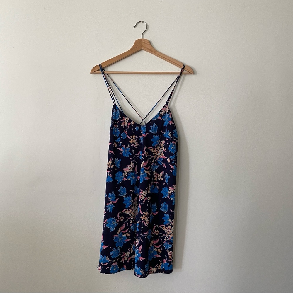 Zara Trafaluc Navy Floral Dress